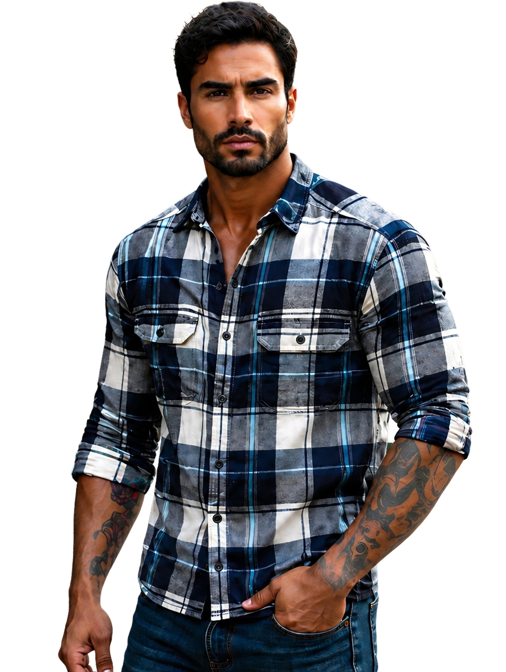 Old Navy Men’s Long Sleeve Plaid Shirt, Size XXL.